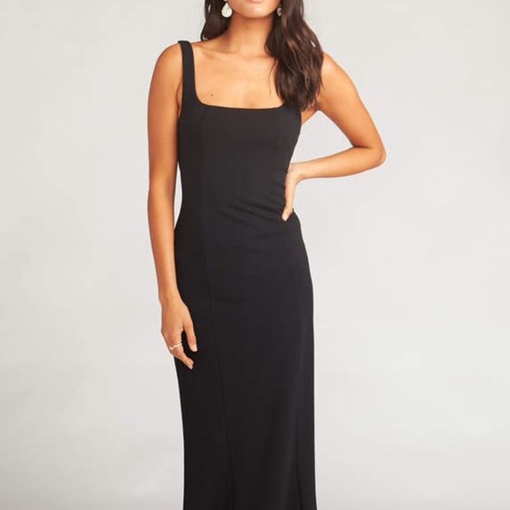 LIKE NEW Show Me Your MuMu Stretch Crepe Dress BLACK Size LARGE